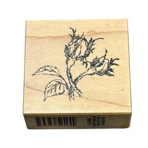Rubber Stamp Wood Mounted Rosebud Flower PSX Floral Crafts Scrapbooking 1999 NOS